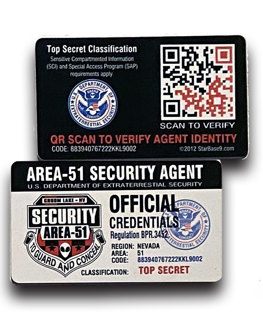 Area 51 Security License Top-Secret Area51 License Credentials