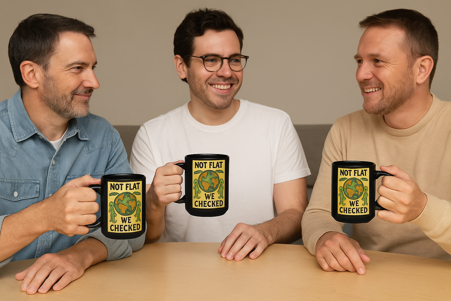 “Not Flat – We Checked” Alien Coffee Mug | Funny UFO & Earth Conspiracy Design