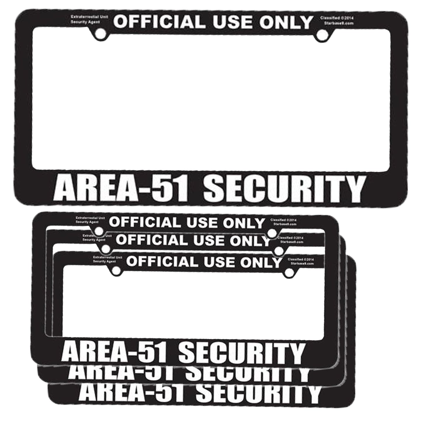Area-51 Security License Plate Frame – Official Use Only Alien Patrol Car Tag Cover | Funny UFO Enthusiast Gift