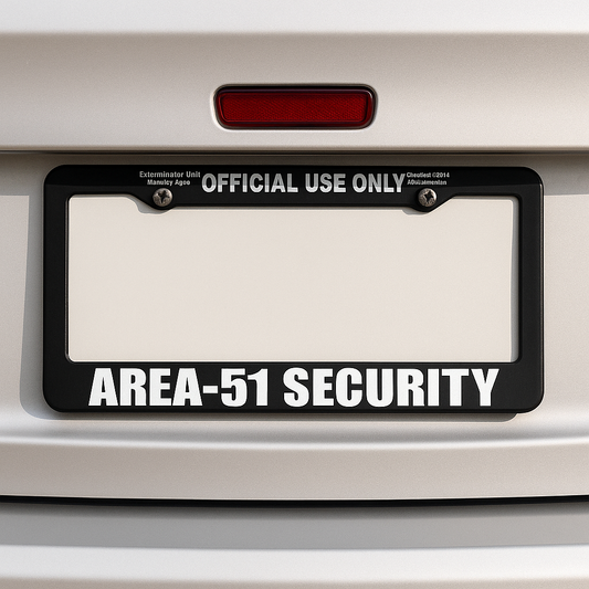Area-51 Security License Plate Frame – Official Use Only Alien Patrol Car Tag Cover | Funny UFO Enthusiast Gift