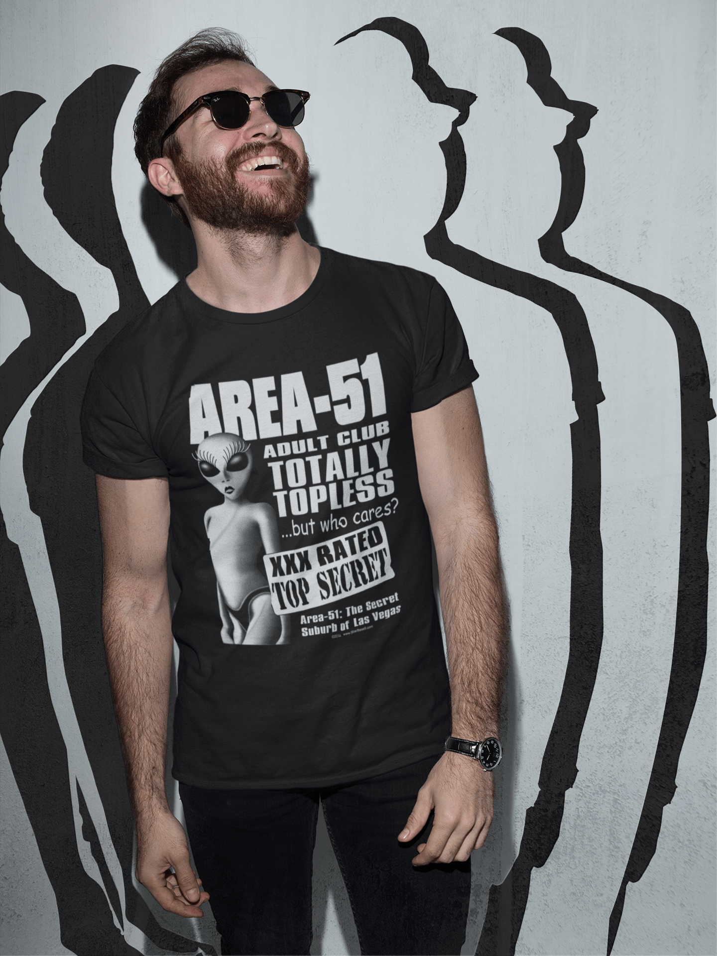 Area 51 Adult Club T-Shirt – Funny XXX-Rated Alien Topless Club Parody Tee | UFO Humor Shirt