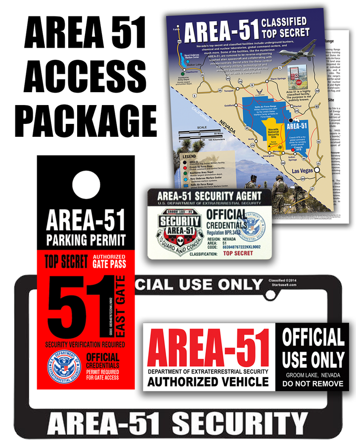 Area 51 Access Package - Area 51 UFO Souvenirs Gifts T-Shirts