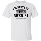 Property of Area51 - G500 5.3 oz. T-Shirt - Area 51 UFO Souvenirs Gifts T-Shirts