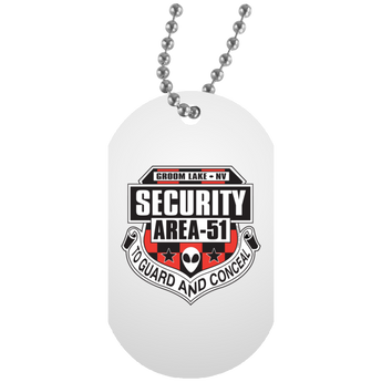 Area 51 Security UFO - UN5588 White Dog Tag - Area 51 UFO Souvenirs Gifts T-Shirts