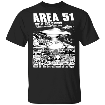 Area51 Hotel Casino 5.3 oz. T-Shirt - Area 51 UFO Souvenirs Gifts T-Shirts