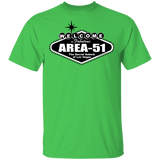Welcome to Area 51 Lights - G500- 5.3 oz. T-Shirt - Area 51 UFO Souvenirs Gifts T-Shirts