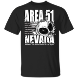 Area 51 Skull 5.3 oz. T-Shirt - Area 51 UFO Souvenirs Gifts T-Shirts