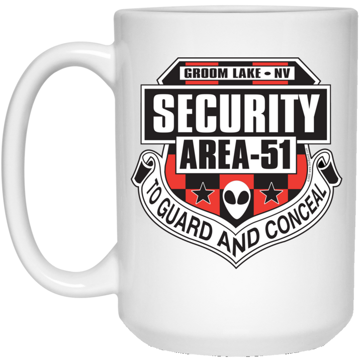 Area 51 UFO Security - 21504 15 oz. White Mug - Area 51 UFO Souvenirs Gifts T-Shirts