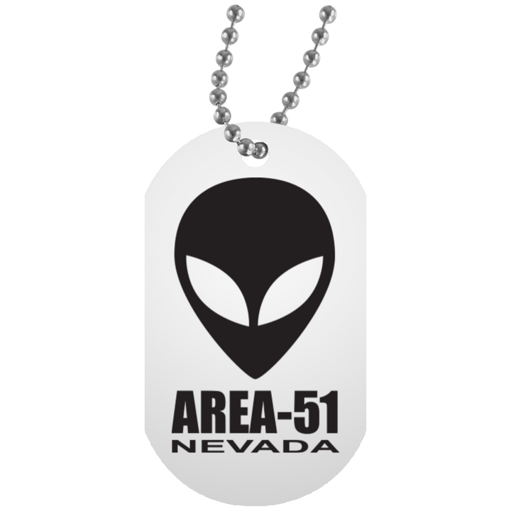 Area 51 - UN5588 White Dog Tag - Area 51 UFO Souvenirs Gifts T-Shirts