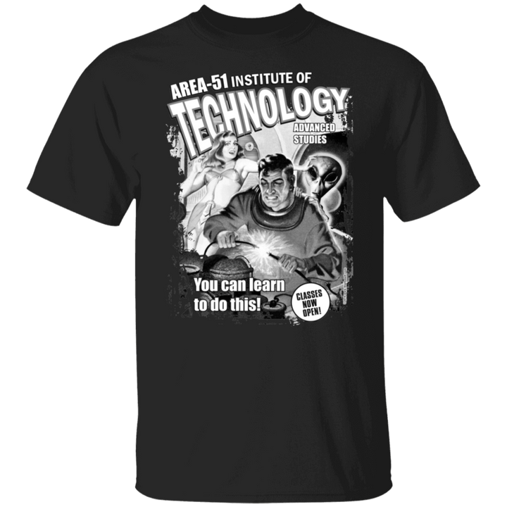 Area 51 Technology Institute 5.3 oz. T-Shirt - Area 51 UFO Souvenirs Gifts T-Shirts