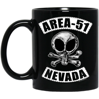 Area 51 Biker - BM11OZ 11 oz. Black Mug - Area 51 UFO Souvenirs Gifts T-Shirts