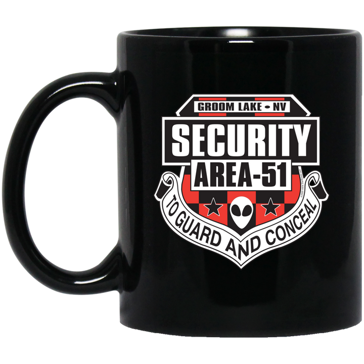 Area 51 Security - BM11OZ 11 oz. Black Mug - Area 51 UFO Souvenirs Gifts T-Shirts