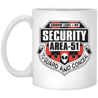 Area 51 Security - XP8434 11 oz. White Mug - Area 51 UFO Souvenirs Gifts T-Shirts