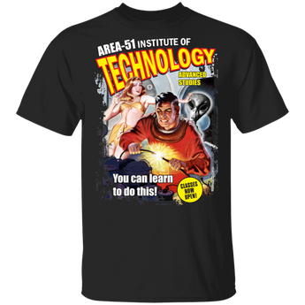 Area 51 UFO Institute of Technology 5.3 oz. T-Shirt - Area 51 UFO Souvenirs Gifts T-Shirts