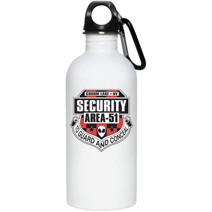 Area 51 UFO Security - 23663 20 oz. Stainless Steel Water Bottle - Area 51 UFO Souvenirs Gifts T-Shirts