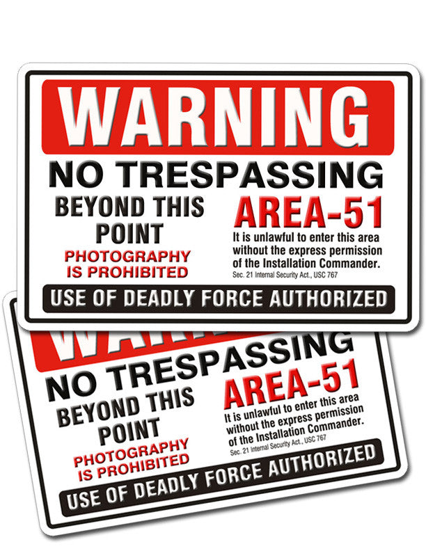 Area 51 Warning Official UFO Area51 Metal Sign - Area 51 UFO Souvenirs Gifts T-Shirts